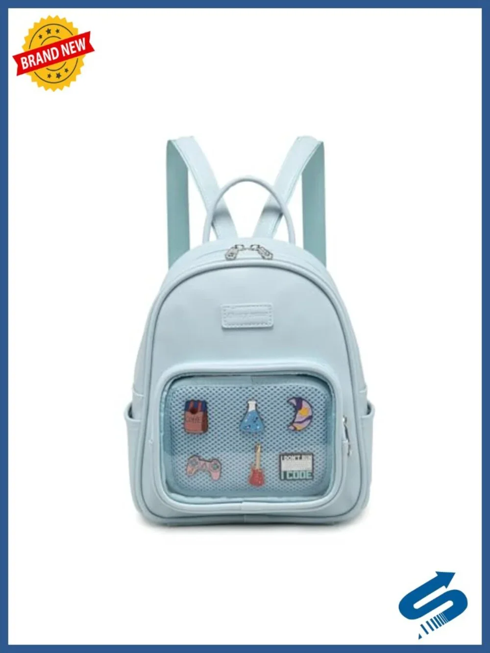 Kawaii Ita Backpack Purse, Pin Display Backpack with Clear Window for Enamel